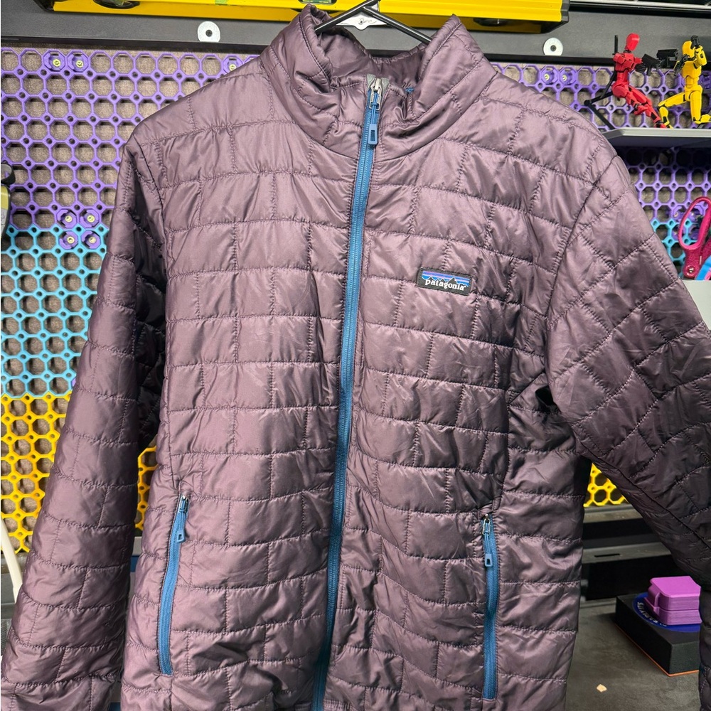 Patagonia Plum Quilted Jacket with Blue Accents
